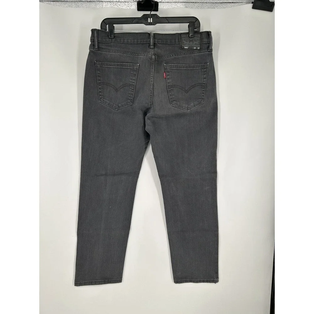 Levi's 541 Jeans Men's‎ 33x32 Black Denim Relaxed Fit Straight Leg Dark Wash